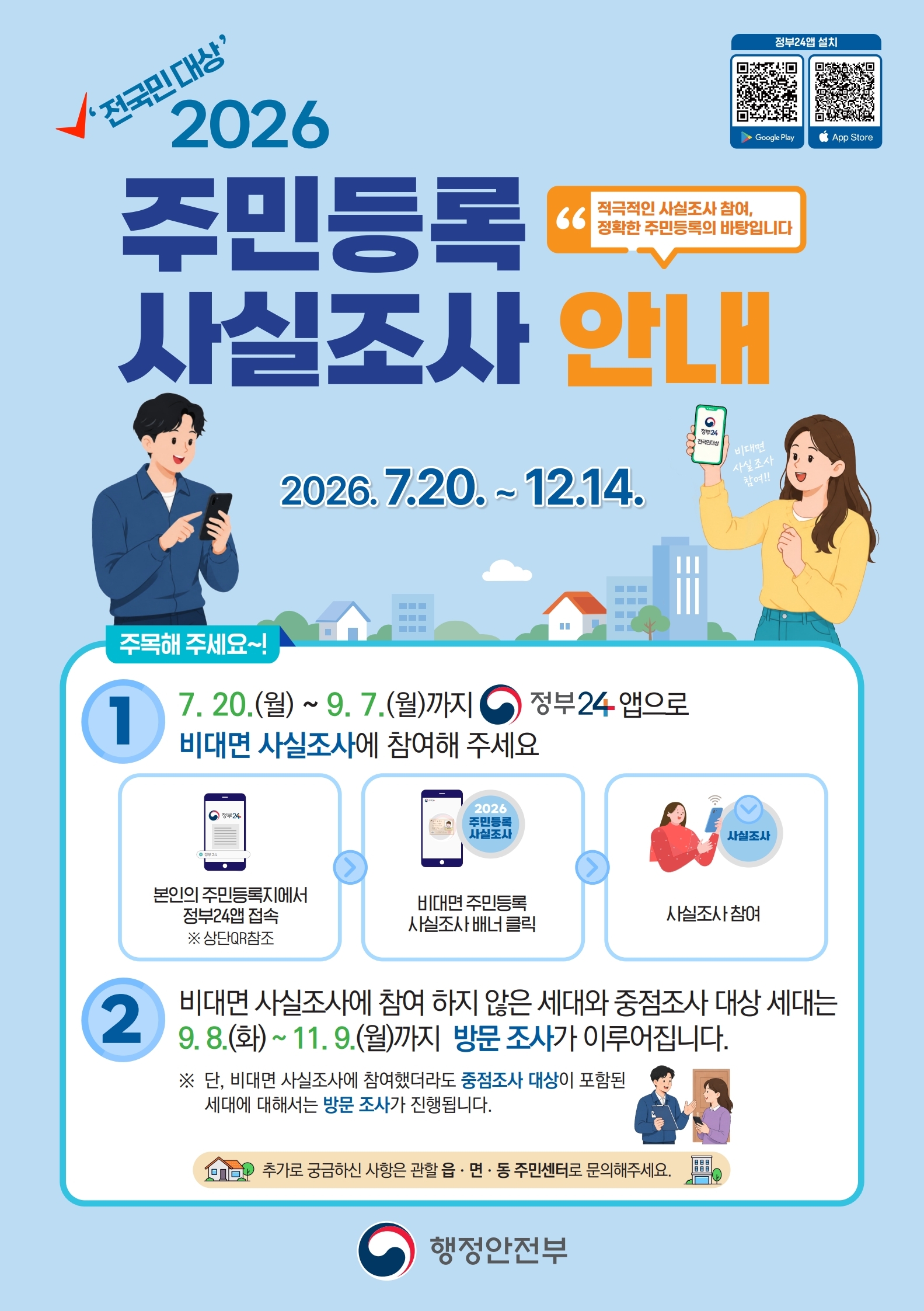 2026년 주민등록사실조사 안내문
