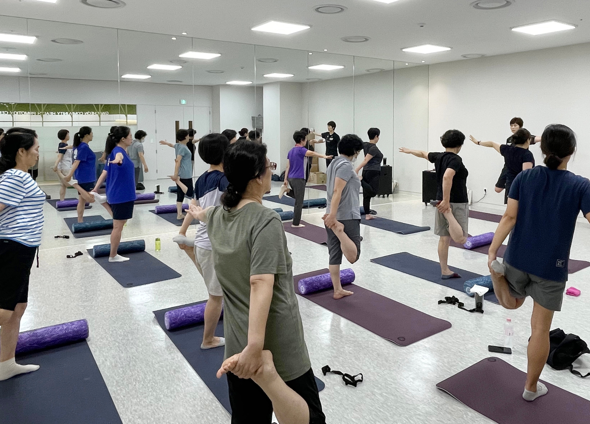 1-3 (관련사진)과천시 건강생활지원센터에서 운영하고 있는 밴드 운동에 참여한 주민들 모습
